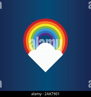 Bunte Regenbogen Vector Illustration. Farbe Rainbow Cloud Vektor Stock Vektor