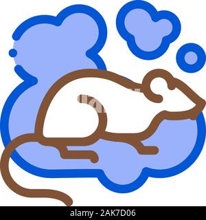 Ratte in Rauch auf das Symbol Vektor Kontur Abbildung Stock Vektor