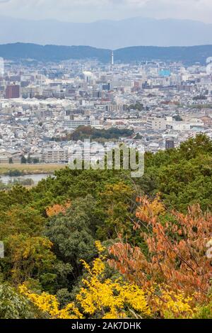 view of city from Iwatayama Monkey Park, Arashiyama, Kyoto, Japan Stockfoto