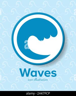 Blue Wave Symbol innerhalb des Kreises vektor design Stock Vektor