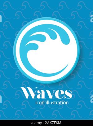 Blue Wave Symbol innerhalb des Kreises vektor design Stock Vektor