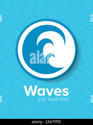 Blue Wave Symbol innerhalb des Kreises vektor design Stock Vektor