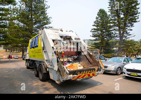 Rat Müll Müll Sammlung Lkw in North Sydney, Australien Stockfoto