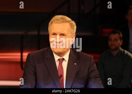 Bundespräsidenten a.D. Christian Wulff bei der Aufzeichnung der ZDF-Talkshow 'Markus Lanz' im Fernsehmacher Stockfoto