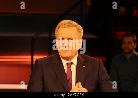 Bundespräsidenten a.D. Christian Wulff bei der Aufzeichnung der ZDF-Talkshow 'Markus Lanz' im Fernsehmacher Stockfoto