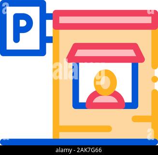 Parkplatz Symbol Vektor Kontur Abbildung Stock Vektor