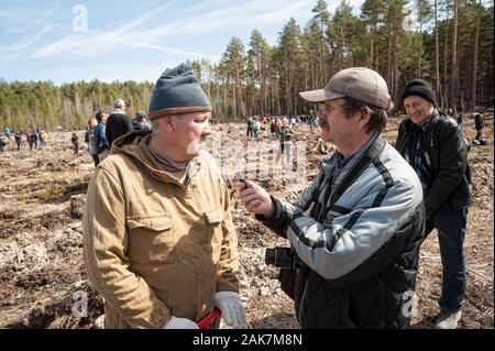 Treffen der Retter auf Unfall auf KKW Tschernobyl Stockfoto