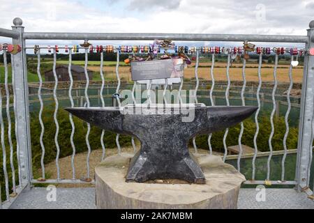 Amboss im Zentrum des Labyrinths, Gretna Green, Dumfries and Galloway, Schottland, Großbritannien Stockfoto