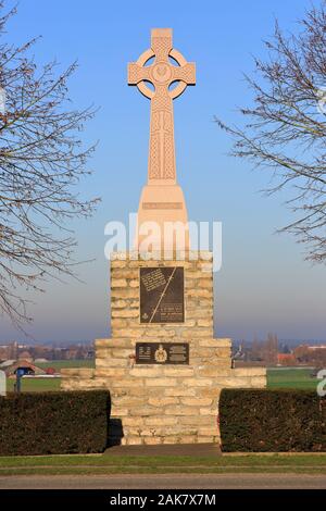 Die Frezenberg Ridge schottischen Denkmal zur Erinnerung an die Soldaten des Königs eigenen Scottish Borderers, die hier 1917 starb in Zonnebeke, Belgien Stockfoto