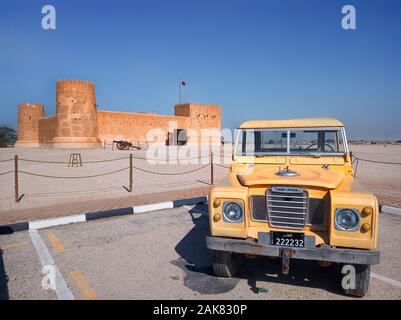 Al Zubara Fort ist eine historische Militärfestung von Qatari, die im Jahr 1928 erbaut wurde. Es ist eine der wichtigsten Touristenattraktionen in Katar. Stockfoto