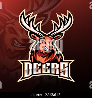 Deer sport Maskottchen Logo Design Stock Vektor