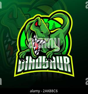 Dinosaurier sport Maskottchen Logo Design Stock Vektor