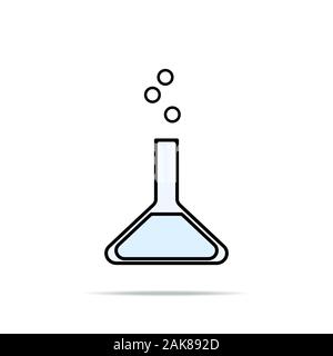 Chemische Kolben Symbol. Element der Bildung für mobile Konzept und Web apps Symbol. Umrisse, dünne Linie Symbol für Website Design und Entwicklung, App Stock Vektor