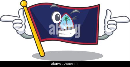 Maskottchen cartoon Design der Flagge Guam mit Wink Auge Stock Vektor