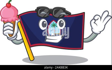 Flagge: Guam Maskottchen cartoon Design mit Eis Stock Vektor