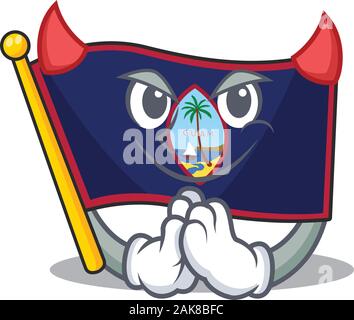 Teufel Flagge: Guam Cartoon Character Design Stock Vektor