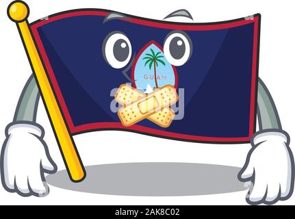 Eine stumme Geste der Flagge: Guam Maskottchen Cartoon Character Design Stock Vektor