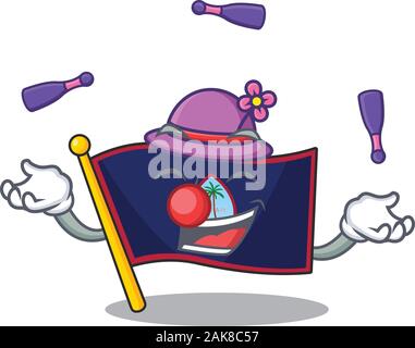 Smart Flagge: Guam Cartoon Character Design spielen Jonglieren Stock Vektor