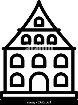 Riga Symbol House, outline Style Stock Vektor