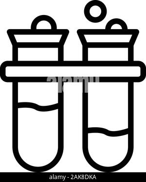 Reagenzglas stand Symbol, outline Style Stock Vektor