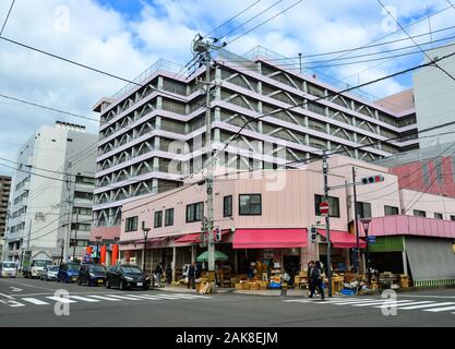 Aomori, Japan - Nov 3, 2019. Straße von Aomori, Japan. Aomori Präfektur ist die nördlichste Hauptstadt auf der Insel Honshu. Stockfoto