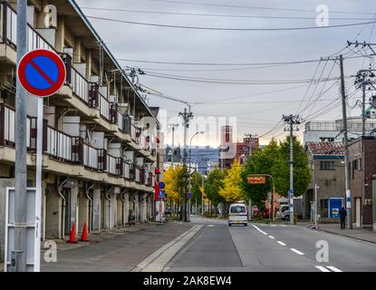 Aomori, Japan - Nov 3, 2019. Straße von Aomori, Japan. Aomori Präfektur ist die nördlichste Hauptstadt auf der Insel Honshu. Stockfoto