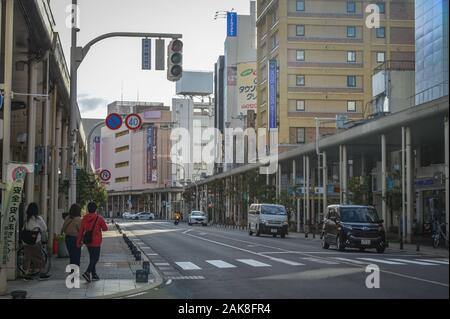 Aomori, Japan - Nov 3, 2019. Straße von Aomori, Japan. Aomori Präfektur ist die nördlichste Hauptstadt auf der Insel Honshu. Stockfoto