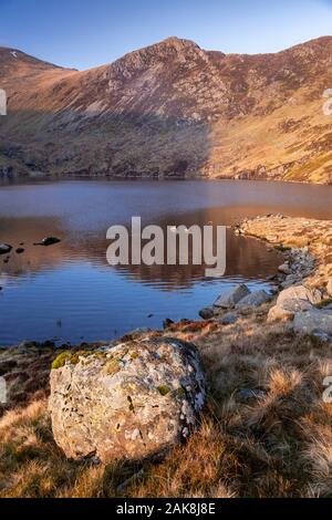 Ffynnon Llugwy Behälter in die Carneddau Berge, Snowdonia, North Wales Stockfoto