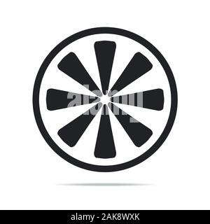 Scheibe der Zitrone Symbol Vektor-Illustration auf weißem Hintergrund Stock Vektor