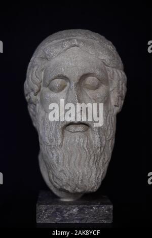 Statue des antiken griechischen Dichters Homer Stockfoto