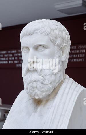 Statue des Miltiades Griechische athenische Bürger vor allem für seine Rolle in der Schlacht von Marathon bekannt. Stockfoto