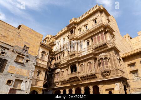 Patwon Ki Haveli in Jaisalmer, Indien Stockfoto