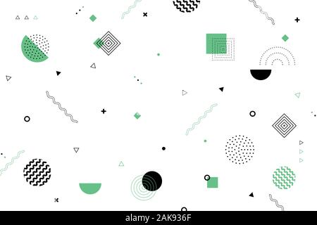 Abstrakte minimale geometrische Muster von Schwarz und Grün dekorative Gestaltung Hintergrund. Verwenden Sie für Poster, Artwork, ad, Template Design. Abbildung Stock Vektor