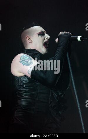 Mailand Italien 07/06/2005, Live-Konzert im Mazda Palace : Marilyn Manson während des Konzertes Stockfoto