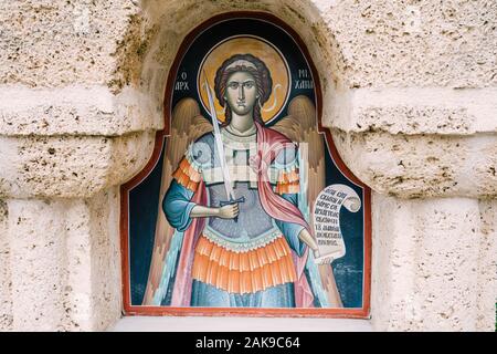 Meteora, Griechenland - Dec 19, 2019: Kloster des Hl. Stephanus, Meteora, UNESCO Weltkulturerbe Stockfoto