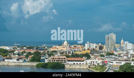 Panoramablick von Cartagena de Indias - Kolumbien Stockfoto