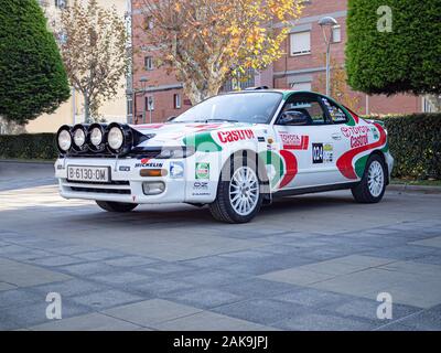 MONTMELO, SPANIEN - November 30, 2019: 1989 Toyota Celica GT-FOUR Rally Car ST 185 (auf der fünften Generation Celica T 180) Stockfoto