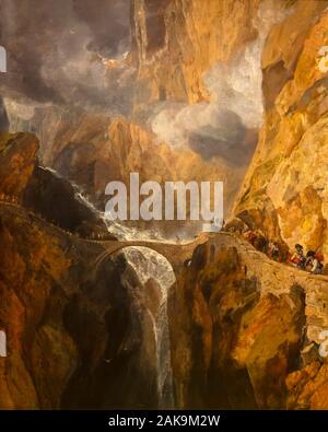 Die Teufelsbrücke, St. Gotthard, JMW Turner, 1803-1804, Stockfoto