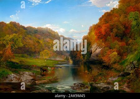 Herbstnachmittag, der wissahickon, Thomas Moran, 1864, Stockfoto