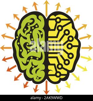 Power Brain Logo Stockfoto