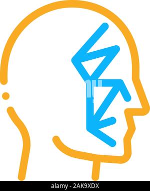 Gesicht Scan durch Punkte Punkt Projektoren Symbol Vektor Kontur Abbildung Stock Vektor