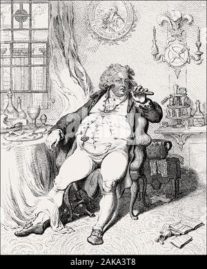 Karikatur über George IV., König von Großbritannien, von James Gillray, 1792 Stockfoto