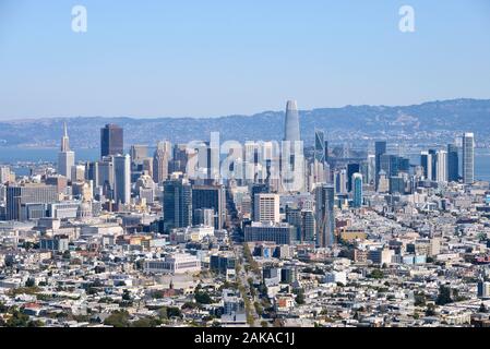 Blick von Twin Peaks in San Francisco, Kalifornien, USA Stockfoto