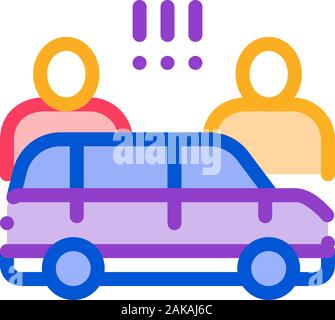 Streit zwischen Autofahrer Symbol Vektor Kontur Abbildung Stock Vektor