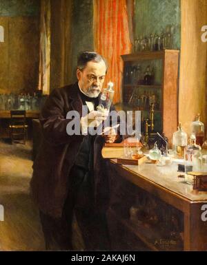 Louis Pasteur, (1822-1895), in seinem Labor, Porträtmalerei von Albert Edelfelt, 1885 Stockfoto