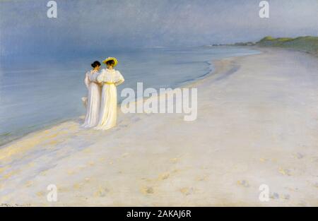 Peder Severin Krøyer, Sommerabend auf Skagen Sønderstrand, Malerei, 1893 Stockfoto