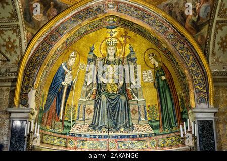 Mosaik der Basilika Santa Restituta in der Kathedrale Duomo di San Gennaro, Neapel, Italien Stockfoto