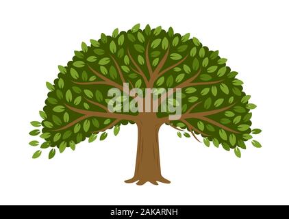 Baum auf weißem Hintergrund isoliert. Vektorgrafik Stock Vektor