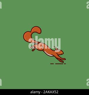 Jumping squirrel Illustration für Eichhörnchen Anerkennung Tag am 21. Januar. Niedliche Nagetier Farbe vektor Symbol. Stock Vektor
