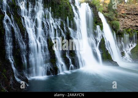 Blick auf den Wasserfall, Mc Arthur-Burney fällt Memorial State Park, Burney, Kalifornien, USA Stockfoto